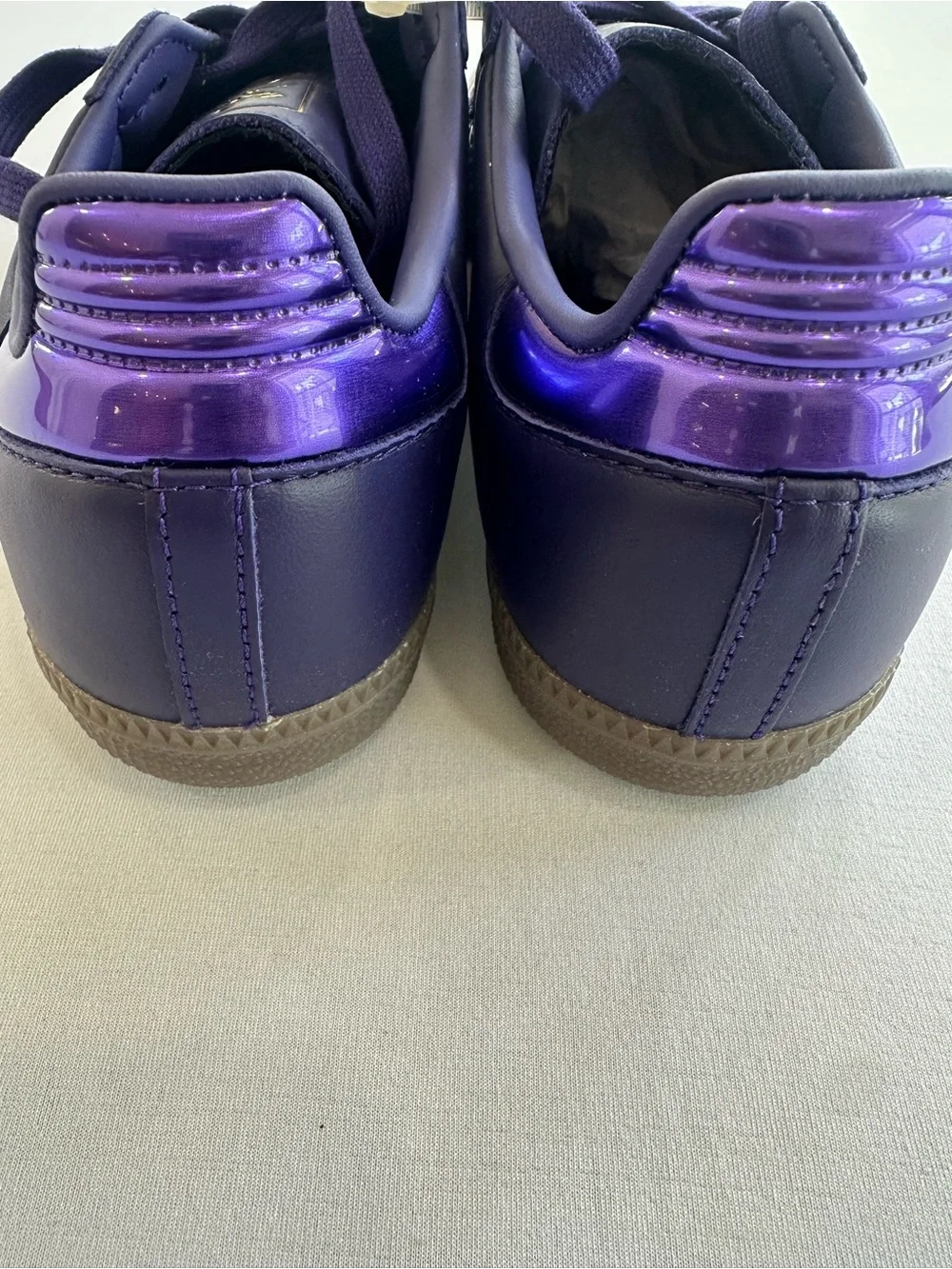 NEW adidas Samba Purple on Purple w/ Gold Trim low cut lace up Sneakers Size 8.5